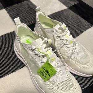 Sam Edelman White and Lime Sneakers
